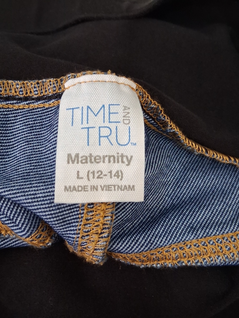TIME & TRU Dark Blue Straight-Leg Maternity Jeans Size LARGE 12/14 - Picture 4 of 8